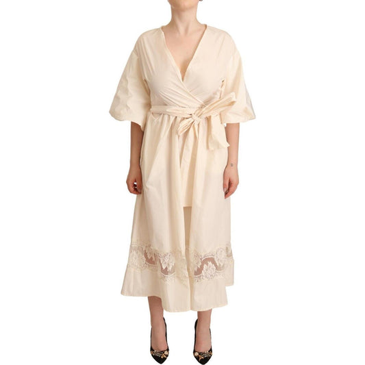 PINK MEMORIES Off White Short Sleeves Maxi A-line Wrap Dress 1728,67345645728,Clothing,Dresses - Clothing,Dresses - Women - Clothing,IT42|M,Long - Dresses - Clothing,Material: 100% Polyester Lining: 80% Cotton 20% Nylon,Off White,PINK MEMORIES,Preowned /