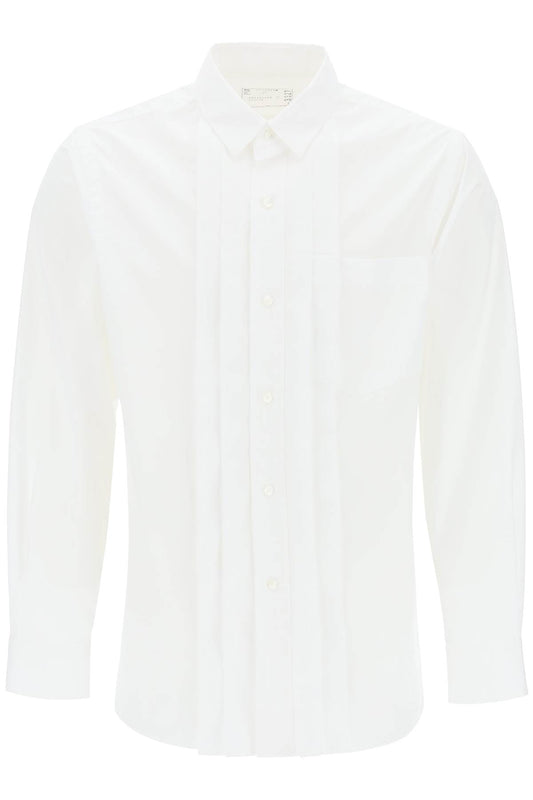 Sacai Sacai layered poplin effect shirt with