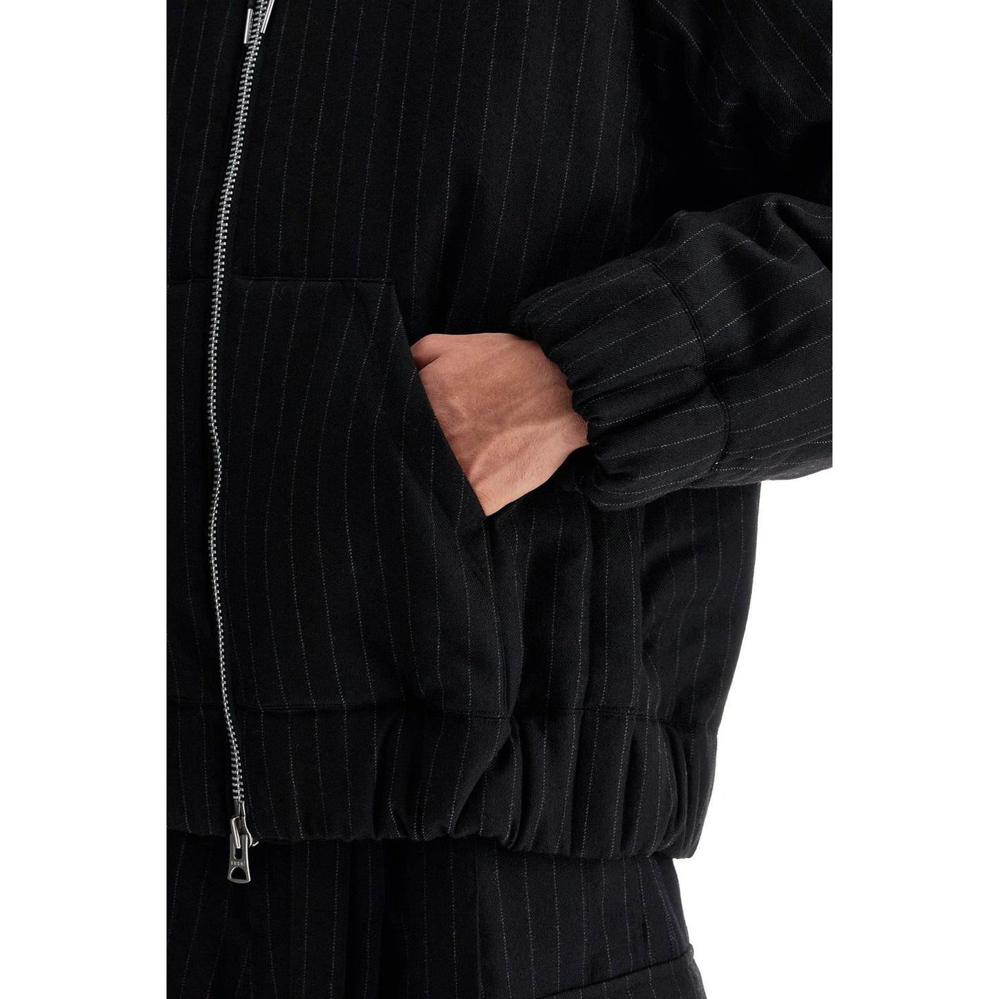 Sacai hooded wool gessato jacket Vests Sacai