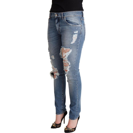 Dolce & Gabbana Chic Distressed Denim Skinny Jeans Dolce & Gabbana