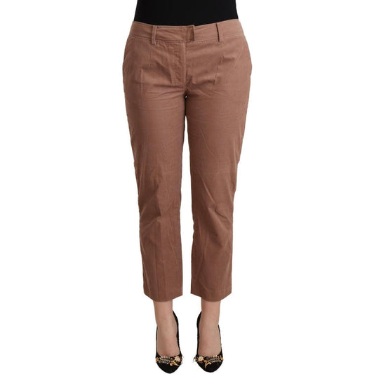 Costume National Brown Cotton Tapered Cropped Pants 1728,67345645728,Brown,Clothing,Costume National,Cropped Pants - Pants - Clothing,IT38|XS,IT40|S,IT42|M,IT44|L,IT46|XL,IT48|XXL,Jeans & Pants - Women - Clothing,Material: 100% Cotton,New with tags,Pants