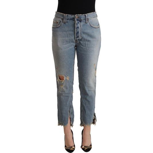 CYCLE Light Blue Distressed Mid Waist Cropped Denim Jeans 1728,67345645728,Clothing,Cropped Jeans - Jeans Denim - Clothing,CYCLE,Jeans & Pants - Women - Clothing,Jeans Denim - Clothing,Light Blue,Material: 95% Cotton 5% Polyurethane,New with tags,W34,Wome