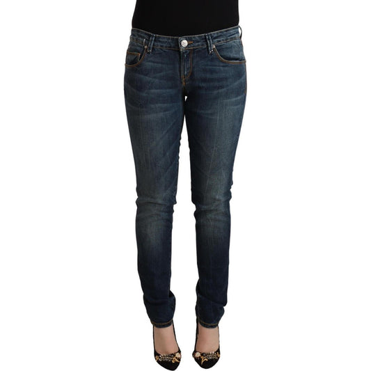 Acht Blue Washed Cotton Low Waist Slim Fit Denim Jeans 1728,67345645728,Acht,Blue,Clothing,Jeans & Pants - Women - Clothing,Jeans Denim - Clothing,Material: 99% Cotton 1% Polyester,New with tags,Slim Fit Jeans - Jeans Denim - Clothing,W25,W26,W28,W29,W30,