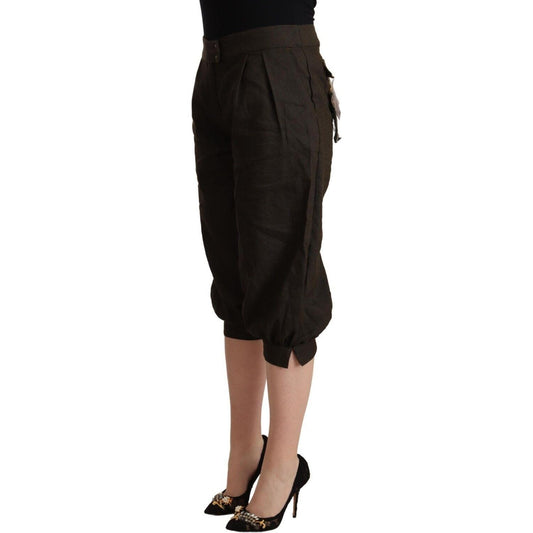 GF Ferre Elegant Brown Cropped Harem Pants GF Ferre