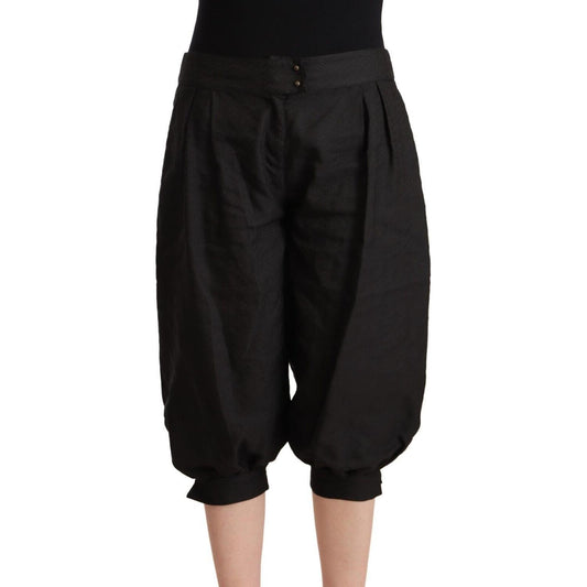 GF Ferre Black Viscose Cropped Harem Pants 1728,67345645728,Black,Clothing,Cropped Pants - Pants - Clothing,GF Ferre,IT44|L,Jeans & Pants - Women - Clothing,Material: 48% Viscose 35% Polyester 12% Virgin Wool 5% Metal,New with tags,Pants - Clothing,Women,