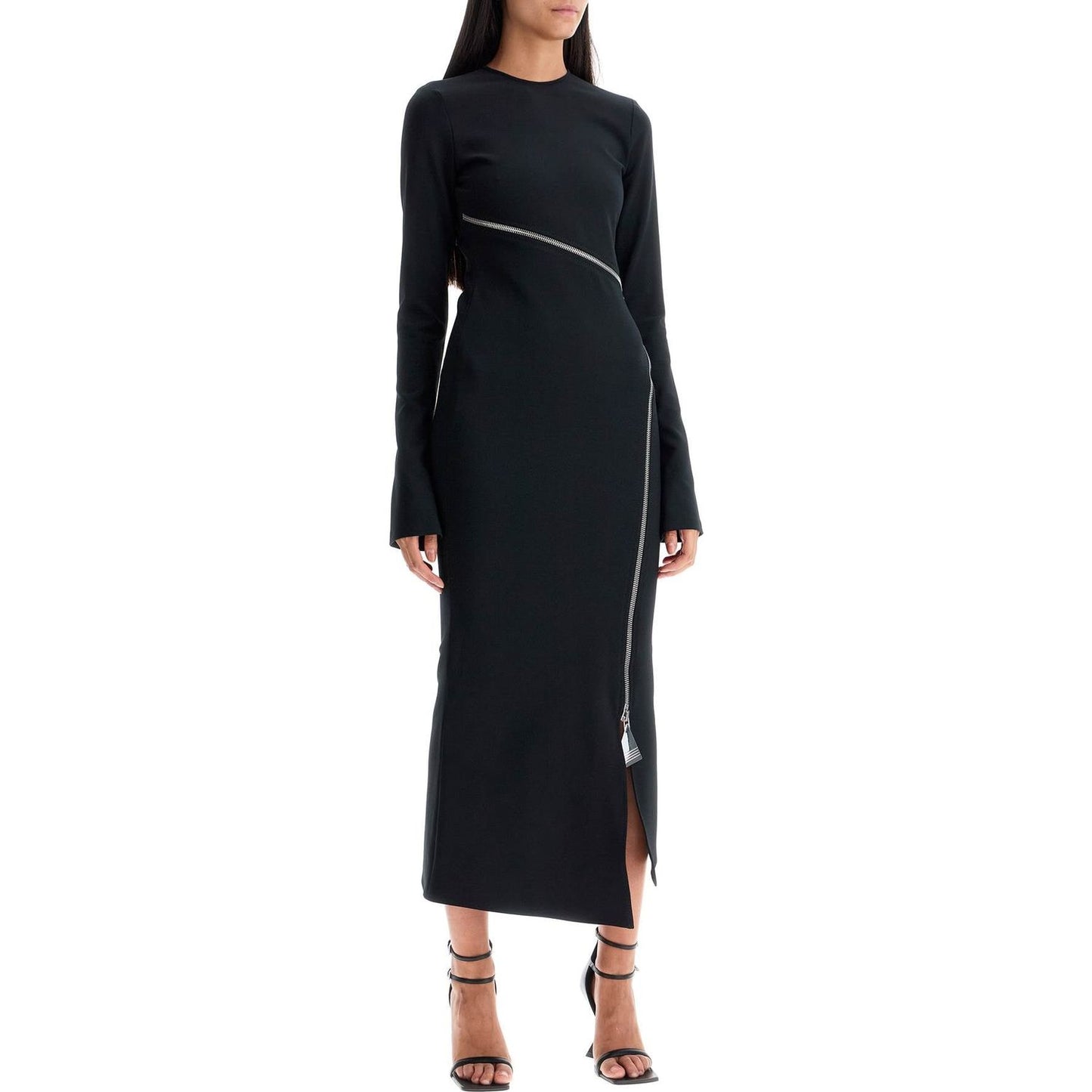 The Attico twisted zip midi girocollo dress Dresses The Attico