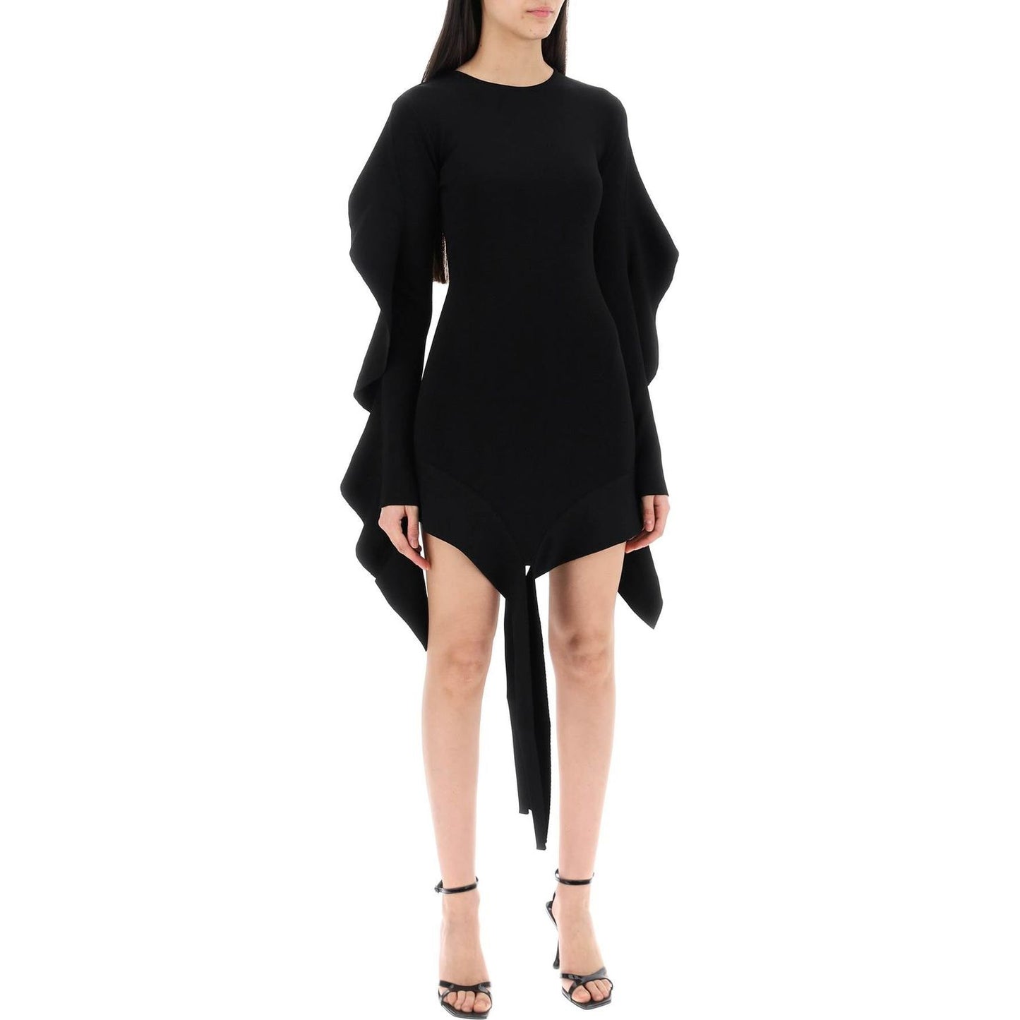 Mugler asymmetric mini dress with ruffle details Dresses Mugler