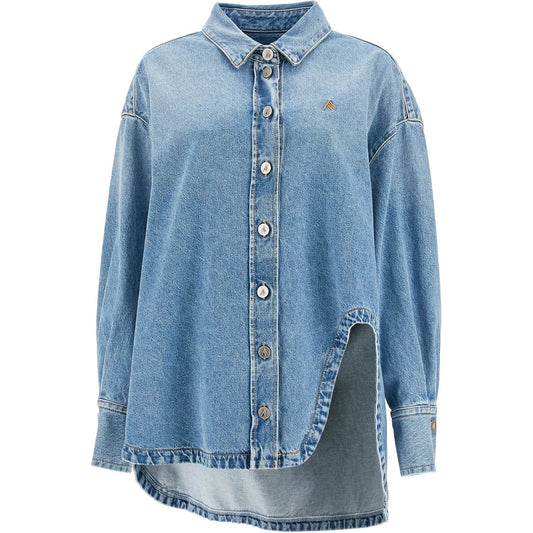 The Attico asymmetric denim overshirt with Jackets The Attico