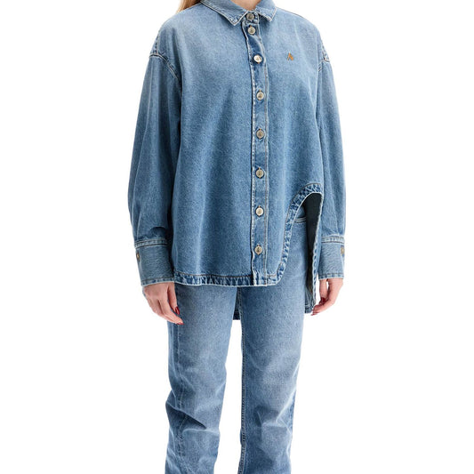 The Attico asymmetric denim overshirt with Jackets The Attico