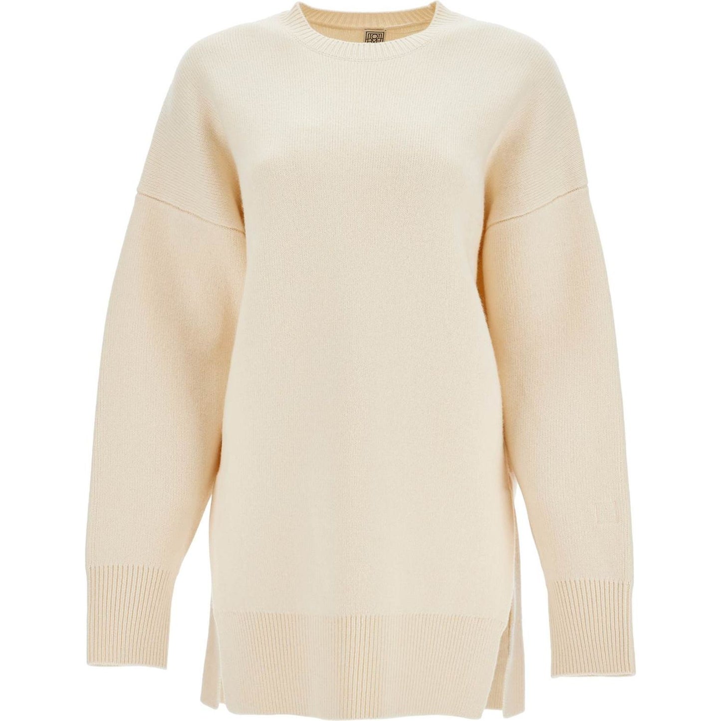 Toteme white fine knit wool and cashmere sweater Knitwear Toteme