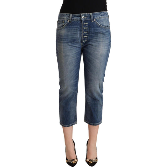Dondup Blue Washed Mid Waist Capri Denim Jeans