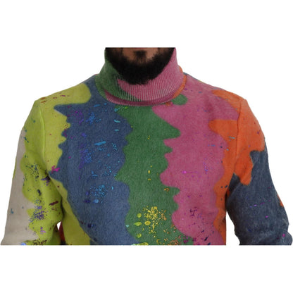Dolce & Gabbana Multicolor Turtleneck Pullover Mohair Sweater 1728,29% Nylon,5% Wool,67345645728,Clothing,Dolce & Gabbana,IT44 | XS,IT46 | S,Material: 66% Mohair,Men,Men - Clothing,Multicolor,New with tags,Sweaters - Clothing,Sweaters - Men - Clothing,Tur