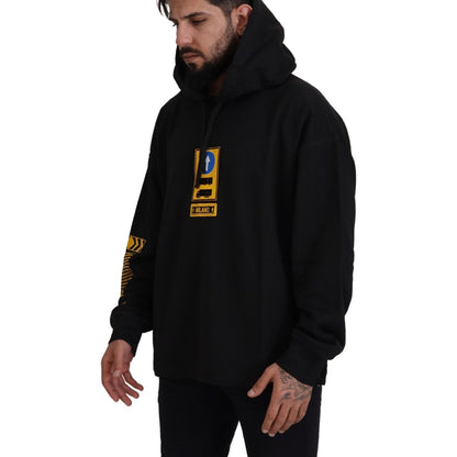 Dolce & Gabbana Black Cotton Hooded DG Shield Pullover Sweater 1728,67345645728,Black,Clothing,Dolce & Gabbana,Hoodies - Sweaters - Clothing,M,Material: 100% Cotton,Men,Men - Clothing,New with tags,S,Sweaters - Clothing,Sweaters - Men - Clothing