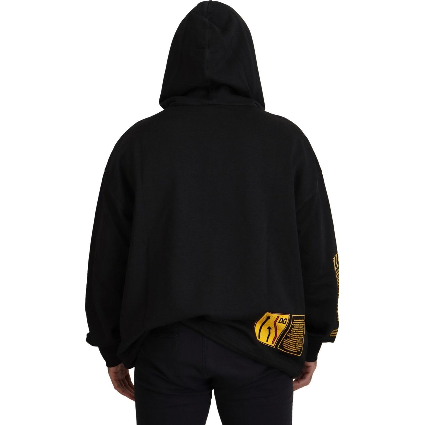 Dolce & Gabbana Black Cotton Hooded DG Shield Pullover Sweater 1728,67345645728,Black,Clothing,Dolce & Gabbana,Hoodies - Sweaters - Clothing,M,Material: 100% Cotton,Men,Men - Clothing,New with tags,S,Sweaters - Clothing,Sweaters - Men - Clothing