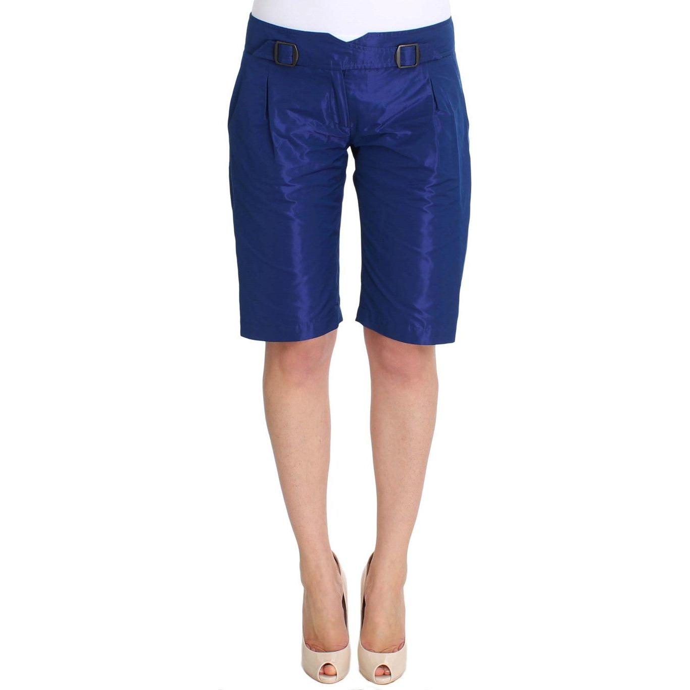 Ermanno Scervino Chic Blue Mid Waist Shorts Ermanno Scervino