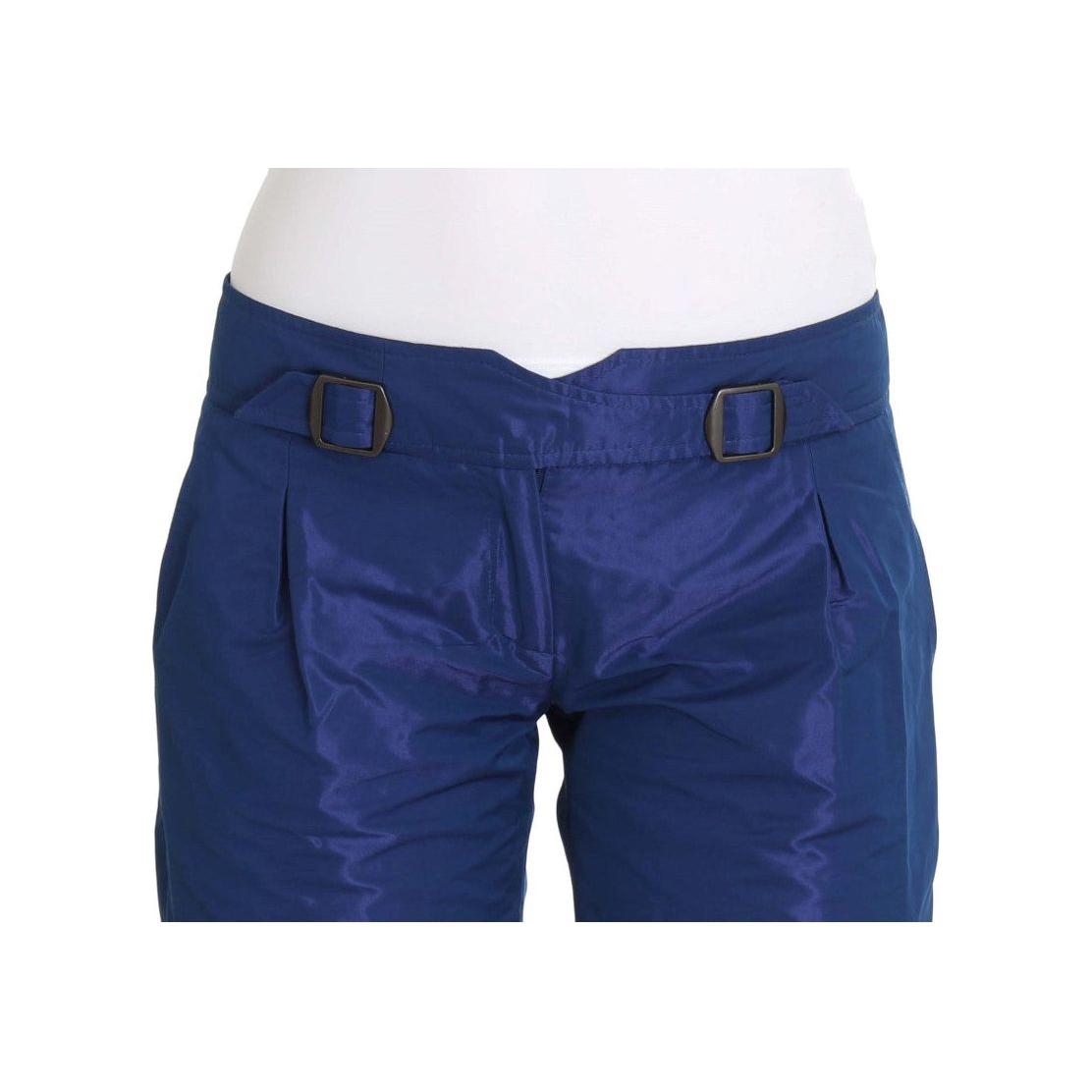 Ermanno Scervino Chic Blue Mid Waist Shorts Ermanno Scervino