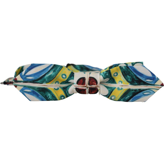 Dolce & Gabbana Elegant Silk Majolica Print Bow Tie Dolce & Gabbana