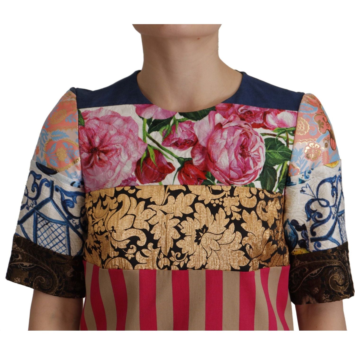 Dolce & Gabbana Patchwork Sheath Mini Dress - Multicolor Elegance