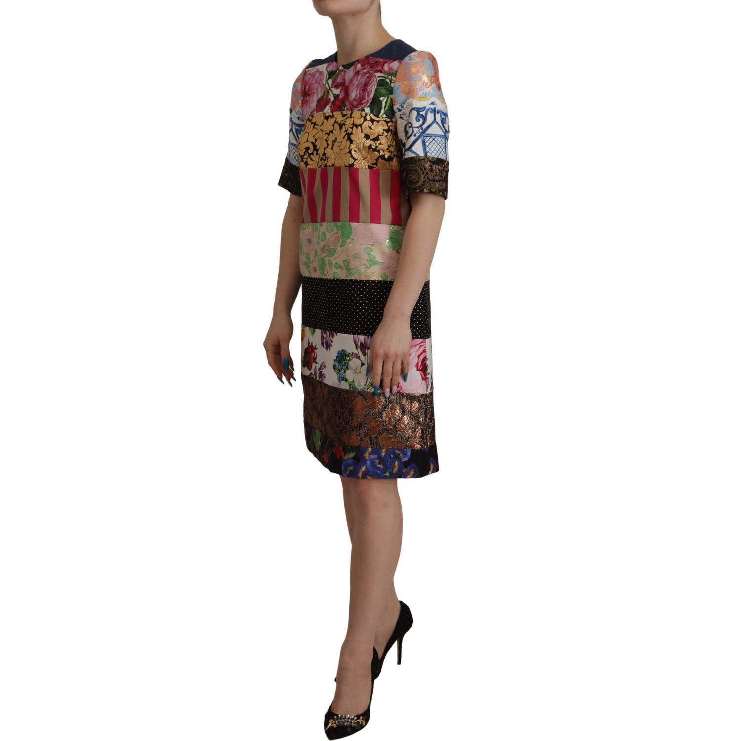 Dolce & Gabbana Patchwork Sheath Mini Dress - Multicolor Elegance