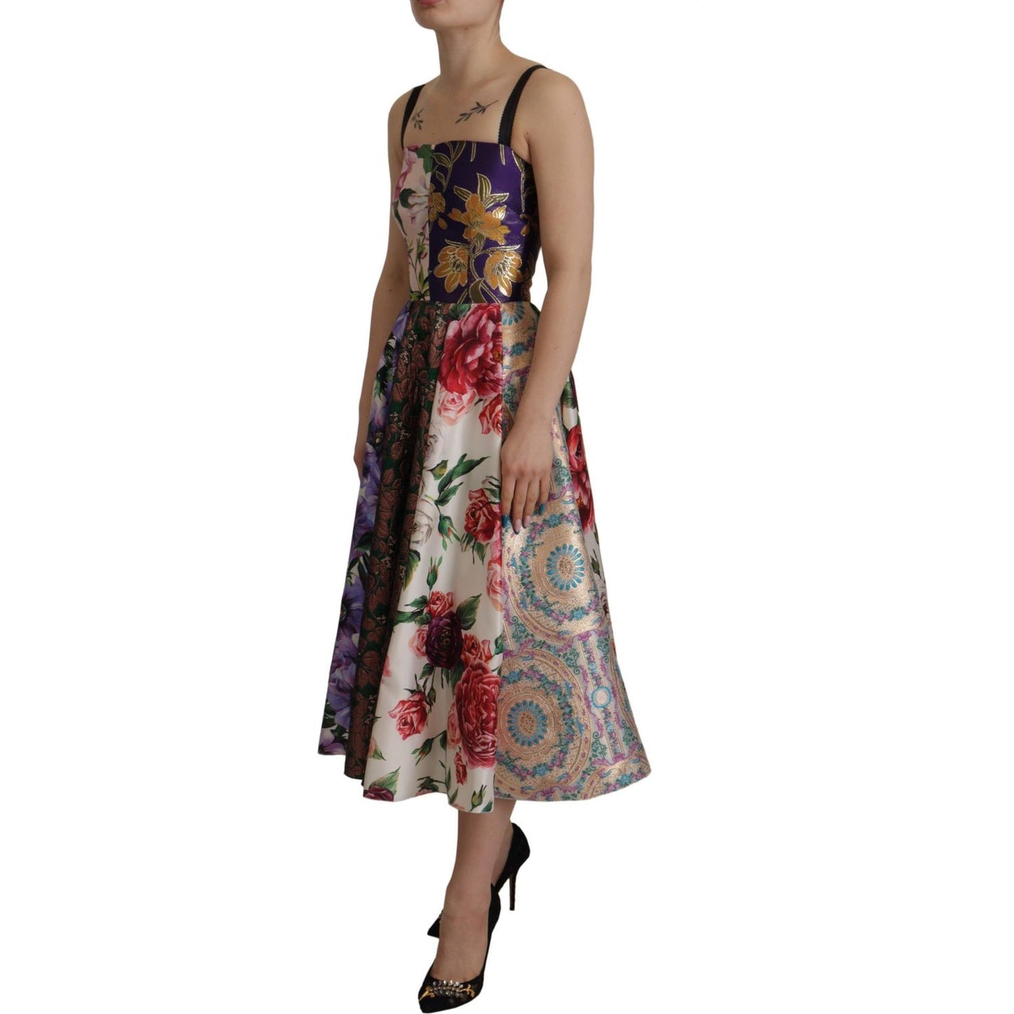 Dolce & Gabbana Patchwork Elegance Silk Blend Dress Dolce & Gabbana