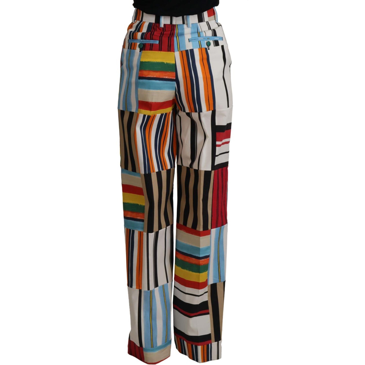 Dolce & Gabbana Elegant High Waist Striped Trousers Dolce & Gabbana