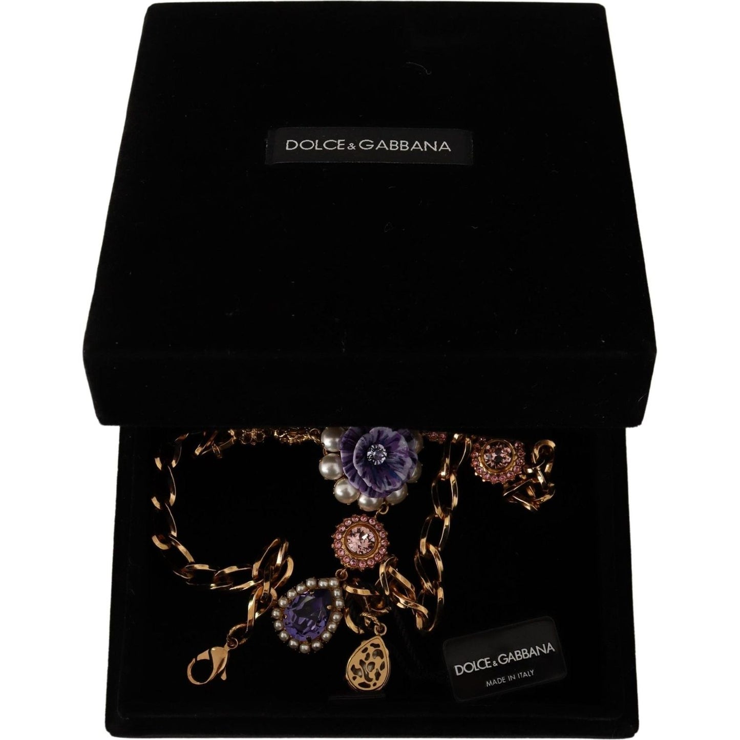 Dolce & Gabbana Elegant Floral Crystal Statement Necklace Necklace Dolce & Gabbana