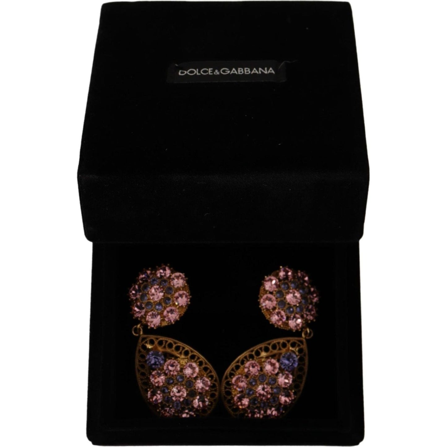 Dolce & Gabbana Baroque Multicolor Crystal Dangle Earrings Earrings Dolce & Gabbana