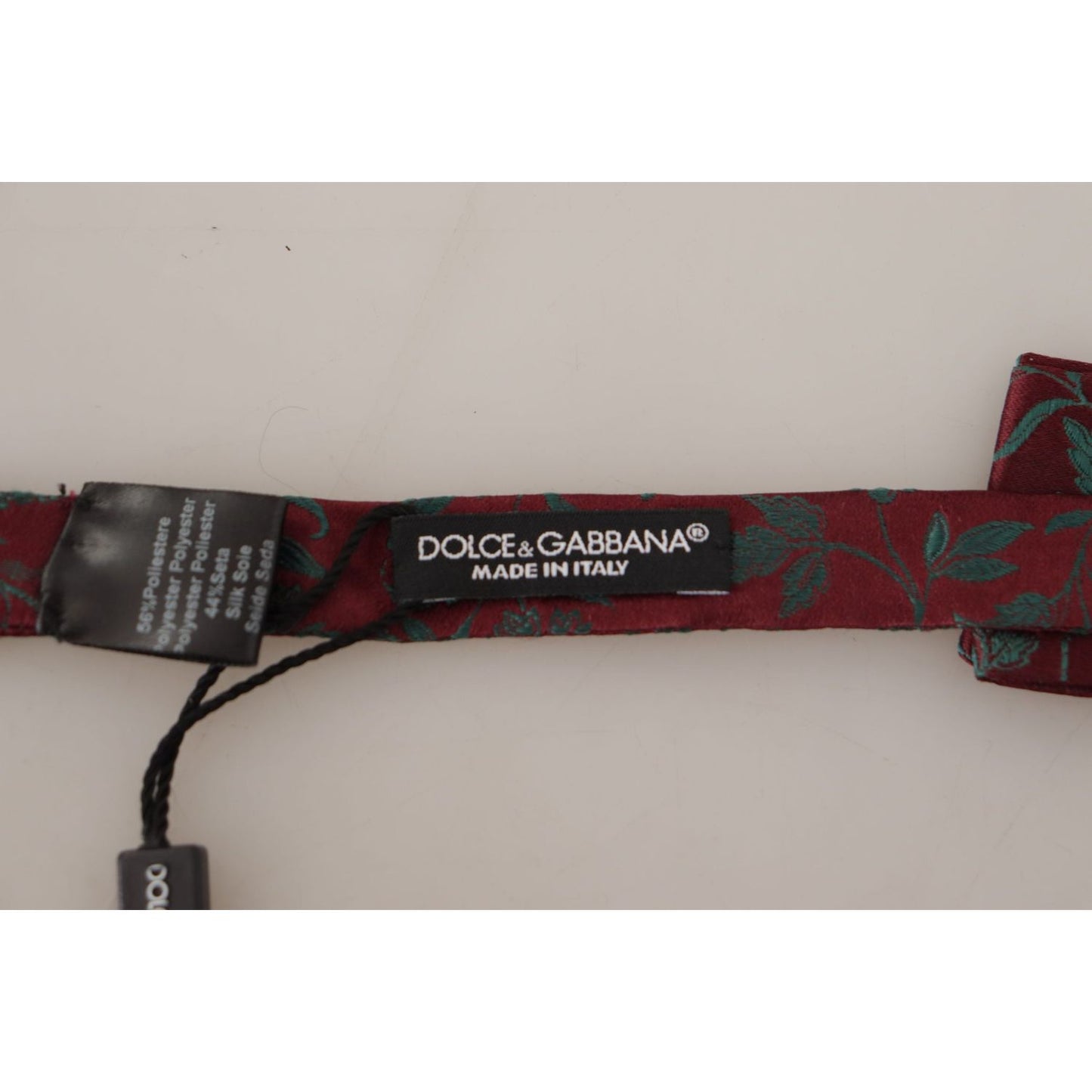 Dolce & Gabbana Elegant Maroon Patterned Bow Tie Dolce & Gabbana