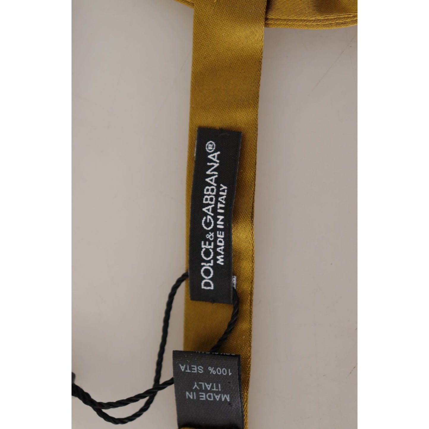 Dolce & Gabbana Elegant Mustard Silk Bow Tie Dolce & Gabbana