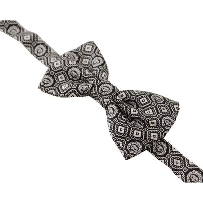 Dolce & Gabbana Black white 100% Silk Adjustable Neck Papillon Tie 1728,67345645728,Accessories,Black,Bowties - Ties and Formal Accessories - Accessories,Dolce & Gabbana,Material: 100% Silk,Men,Men - Accessories,New with tags,Ties & Bowties - Men - Access