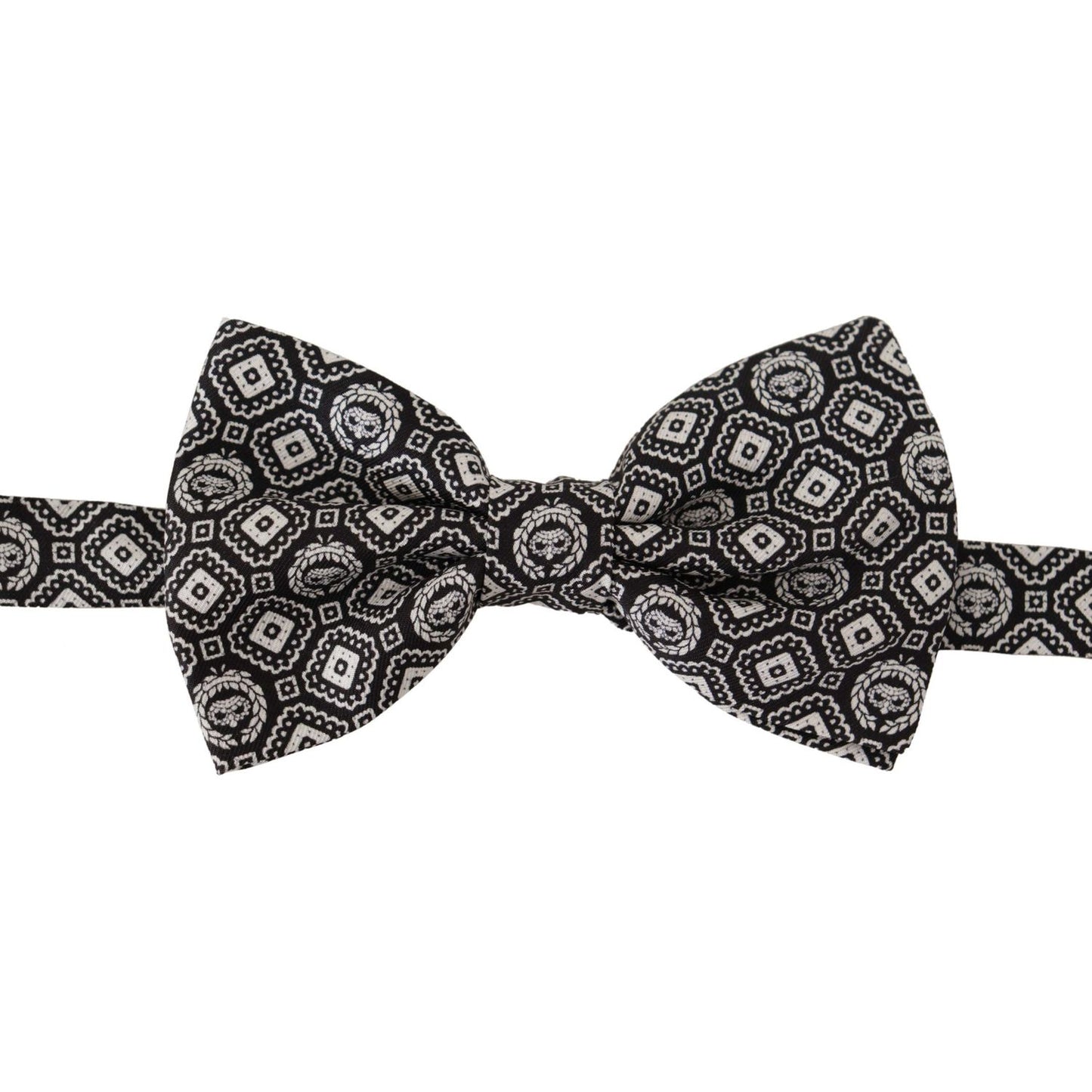 Dolce & Gabbana Black white 100% Silk Adjustable Neck Papillon Tie 1728,67345645728,Accessories,Black,Bowties - Ties and Formal Accessories - Accessories,Dolce & Gabbana,Material: 100% Silk,Men,Men - Accessories,New with tags,Ties & Bowties - Men - Access