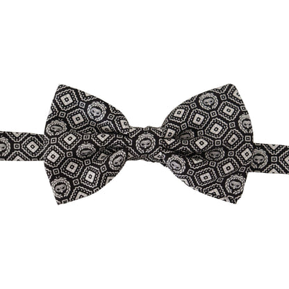 Dolce & Gabbana Black white 100% Silk Adjustable Neck Papillon Tie 1728,67345645728,Accessories,Black,Bowties - Ties and Formal Accessories - Accessories,Dolce & Gabbana,Material: 100% Silk,Men,Men - Accessories,New with tags,Ties & Bowties - Men - Access