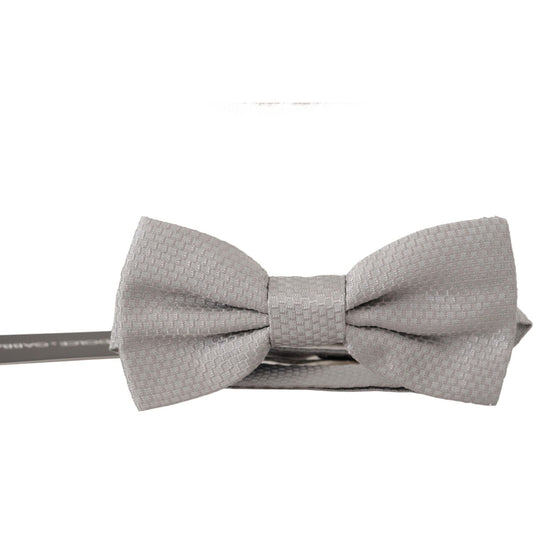 Dolce & Gabbana Chic Gray Silk Bow Tie Dolce & Gabbana