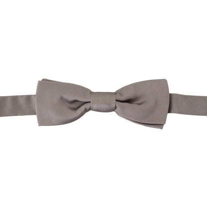 Dolce & Gabbana Silver 100% Silk Slim Adjustable Neck Papillon Tie 1728,67345645728,Accessories,Bowties - Ties and Formal Accessories - Accessories,Dolce & Gabbana,Material: 100% Silk,Men,Men - Accessories,New with tags,Silver,Ties & Bowties - Men - Acces