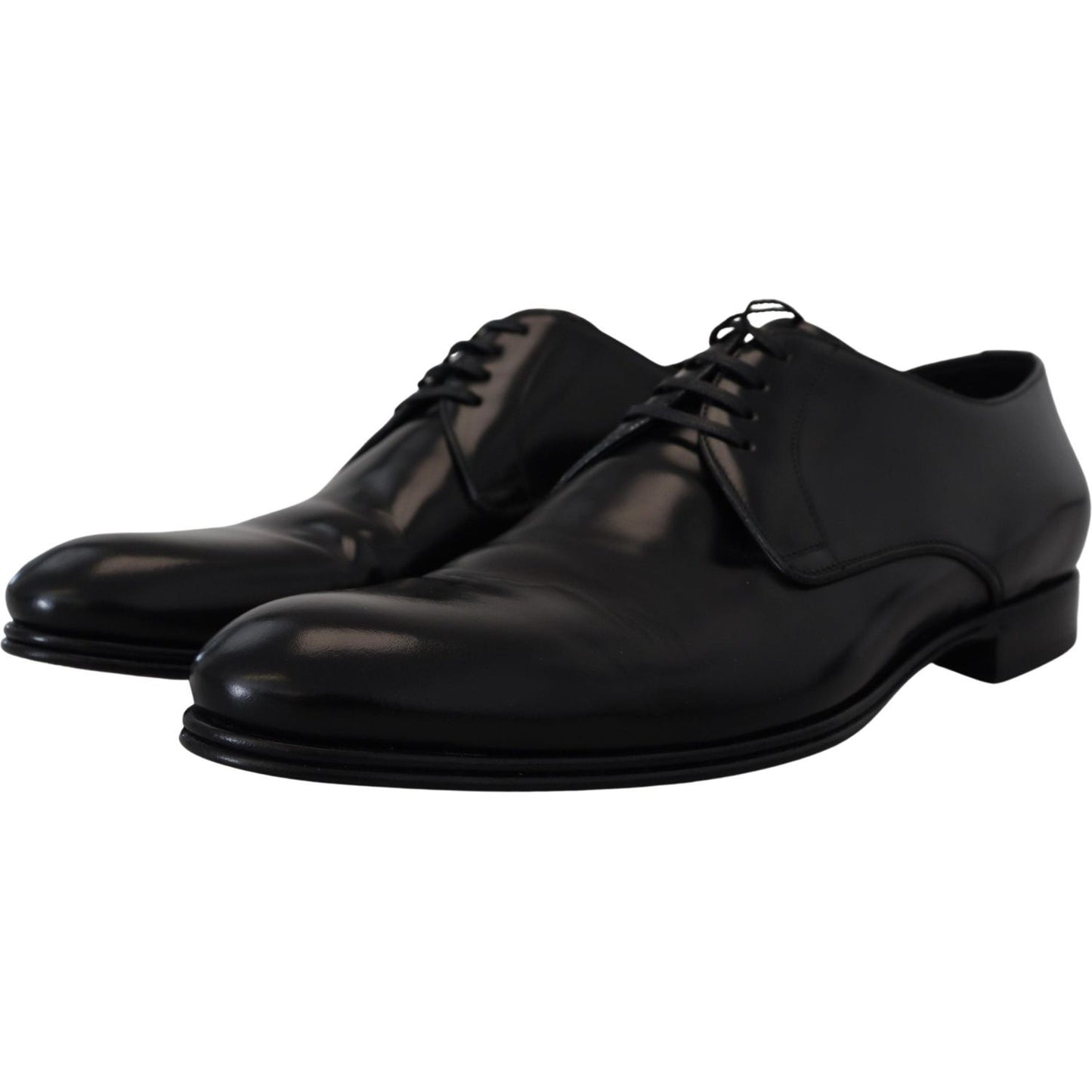 Dolce & Gabbana Elegant Black Leather Derby Shoes Dolce & Gabbana