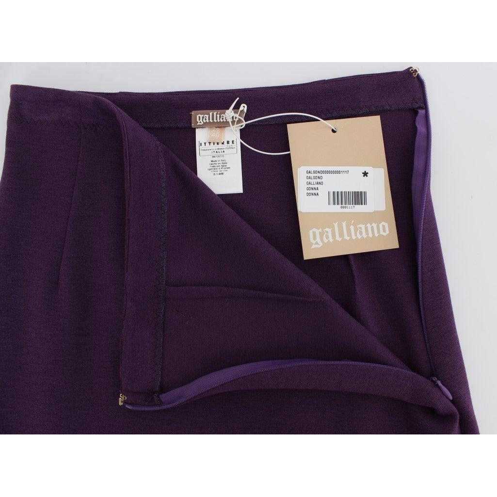 John Galliano Elegant Purple Pencil Skirt John Galliano