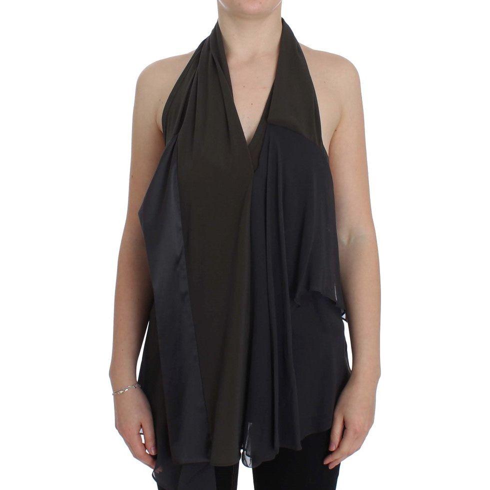 CORA GROPPO Gray Blue Stretch Blouse Top 1728,18% Elastane,67345645728,Clothing,CORA GROPPO,Gray,IT40|S,Material: 82% Polyester,New with tags,Sleeveless - T-Shirts - Clothing,T-Shirts - Clothing,Tops & T-Shirts - Women - Clothing,Women,Women - Clothing