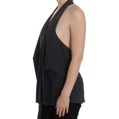 CORA GROPPO Gray Blue Stretch Blouse Top 1728,18% Elastane,67345645728,Clothing,CORA GROPPO,Gray,IT40|S,Material: 82% Polyester,New with tags,Sleeveless - T-Shirts - Clothing,T-Shirts - Clothing,Tops & T-Shirts - Women - Clothing,Women,Women - Clothing