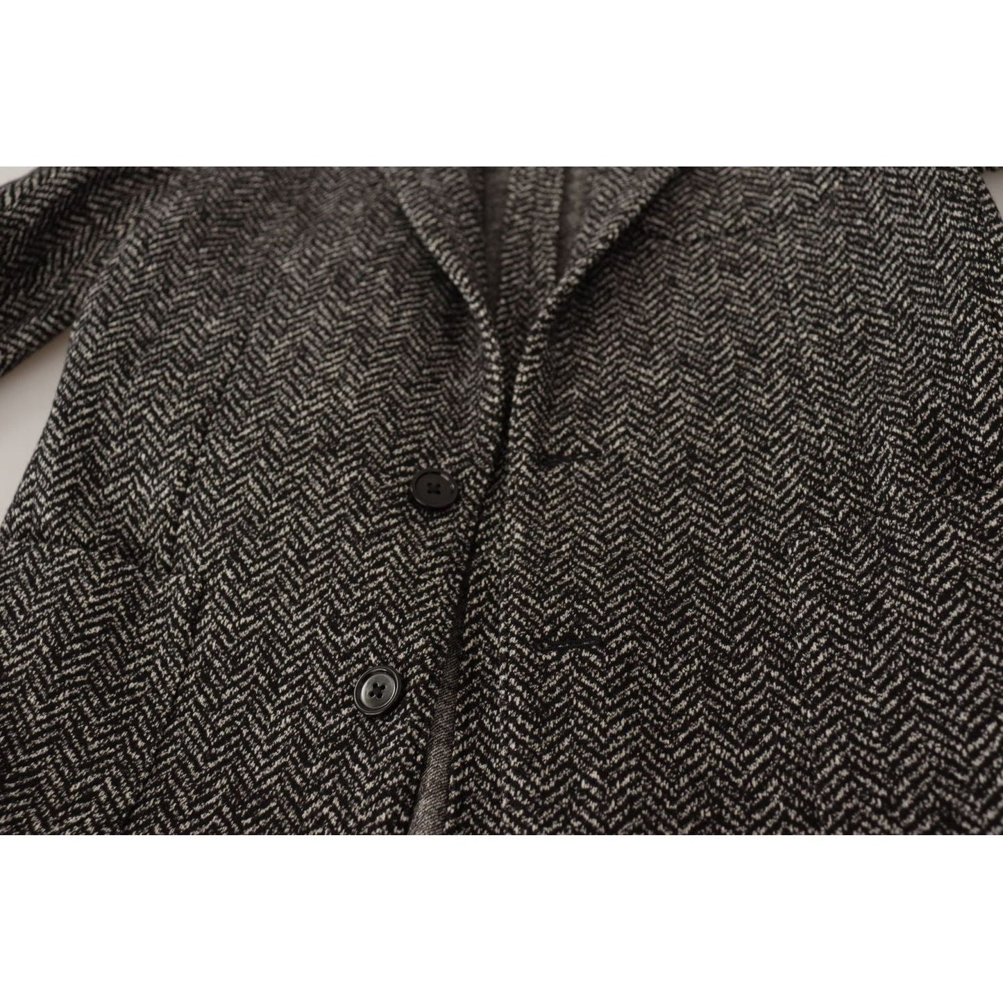 Dolce & Gabbana Gray Cotton Single Breasted Fantasy Blazer