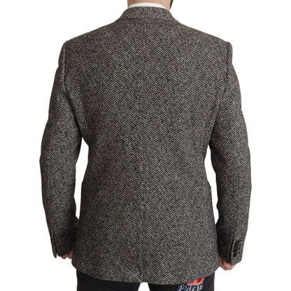 Dolce & Gabbana Gray Cotton Single Breasted Fantasy Blazer