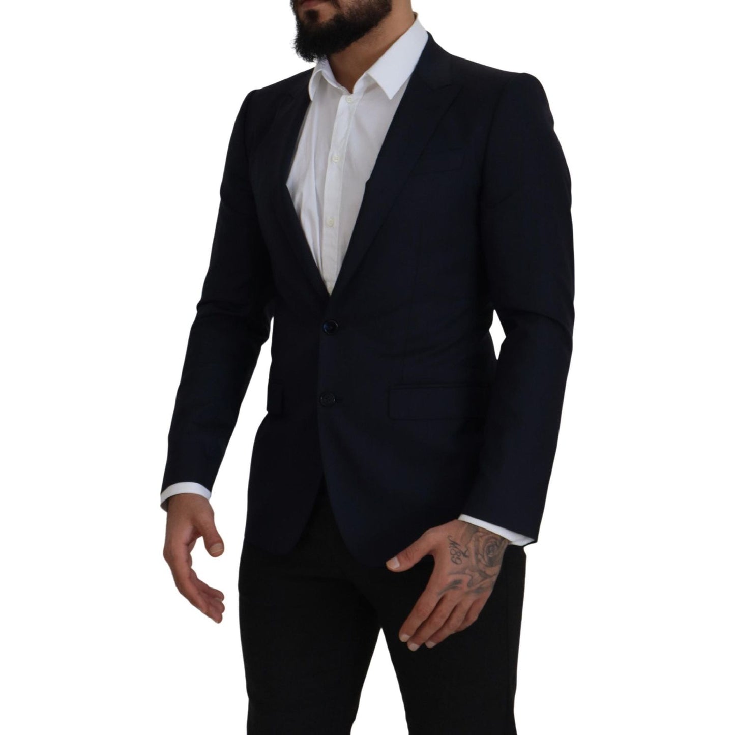 Dolce & Gabbana Blue Wool Single Breasted Coat Blazer 1728,67345645728,Blazers - Men - Clothing,Blazers - Suits & Blazers - Clothing,Blue,Clothing,Dolce & Gabbana,IT46 | S,Material: 96% Virgin Wool 4% Silk,Men,Men - Clothing,New with tags,Suits & Blazers