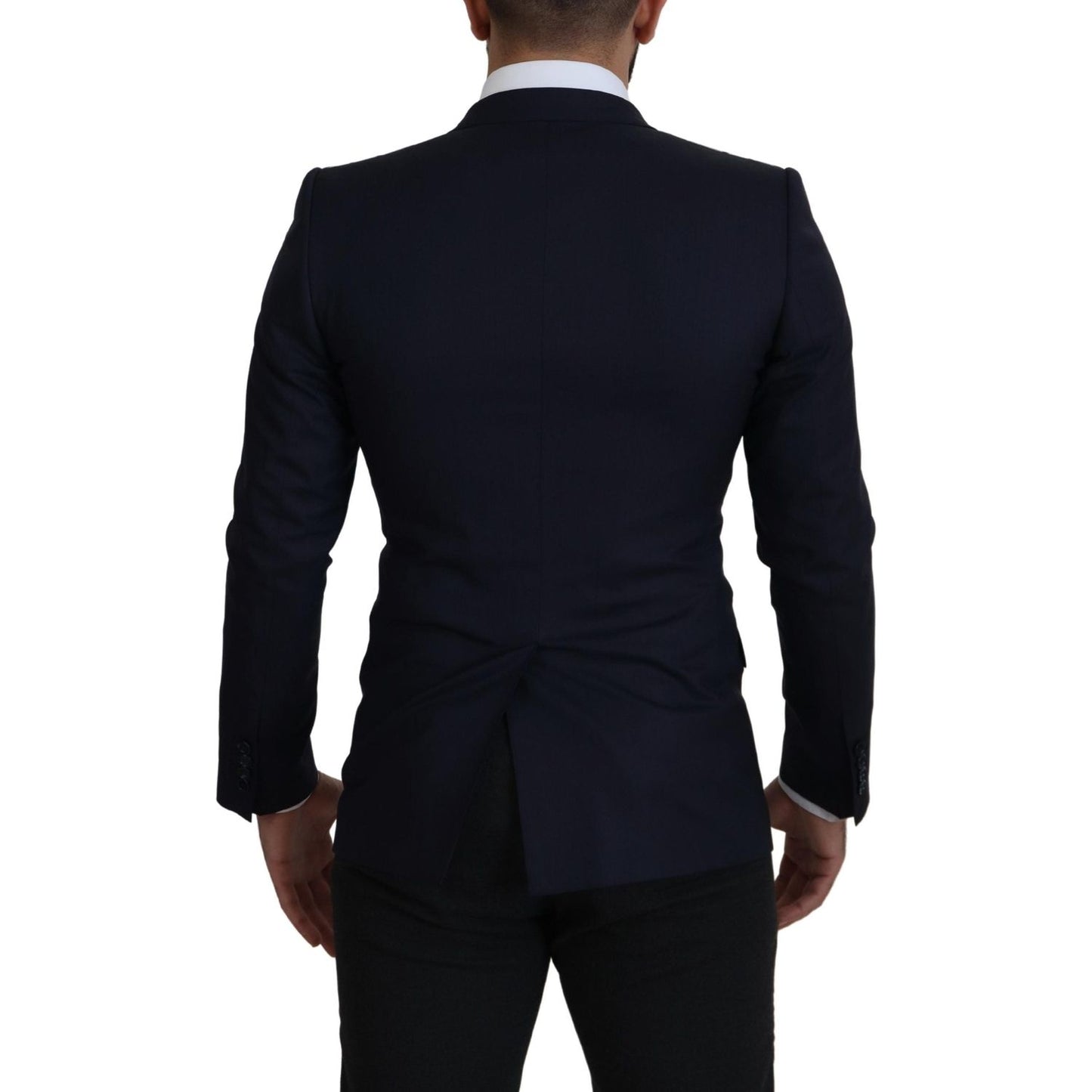 Dolce & Gabbana Blue Wool Single Breasted Coat Blazer 1728,67345645728,Blazers - Men - Clothing,Blazers - Suits & Blazers - Clothing,Blue,Clothing,Dolce & Gabbana,IT46 | S,Material: 96% Virgin Wool 4% Silk,Men,Men - Clothing,New with tags,Suits & Blazers