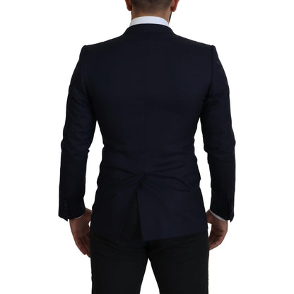 Dolce & Gabbana Blue Wool Single Breasted Coat Blazer 1728,67345645728,Blazers - Men - Clothing,Blazers - Suits & Blazers - Clothing,Blue,Clothing,Dolce & Gabbana,IT46 | S,Material: 96% Virgin Wool 4% Silk,Men,Men - Clothing,New with tags,Suits & Blazers