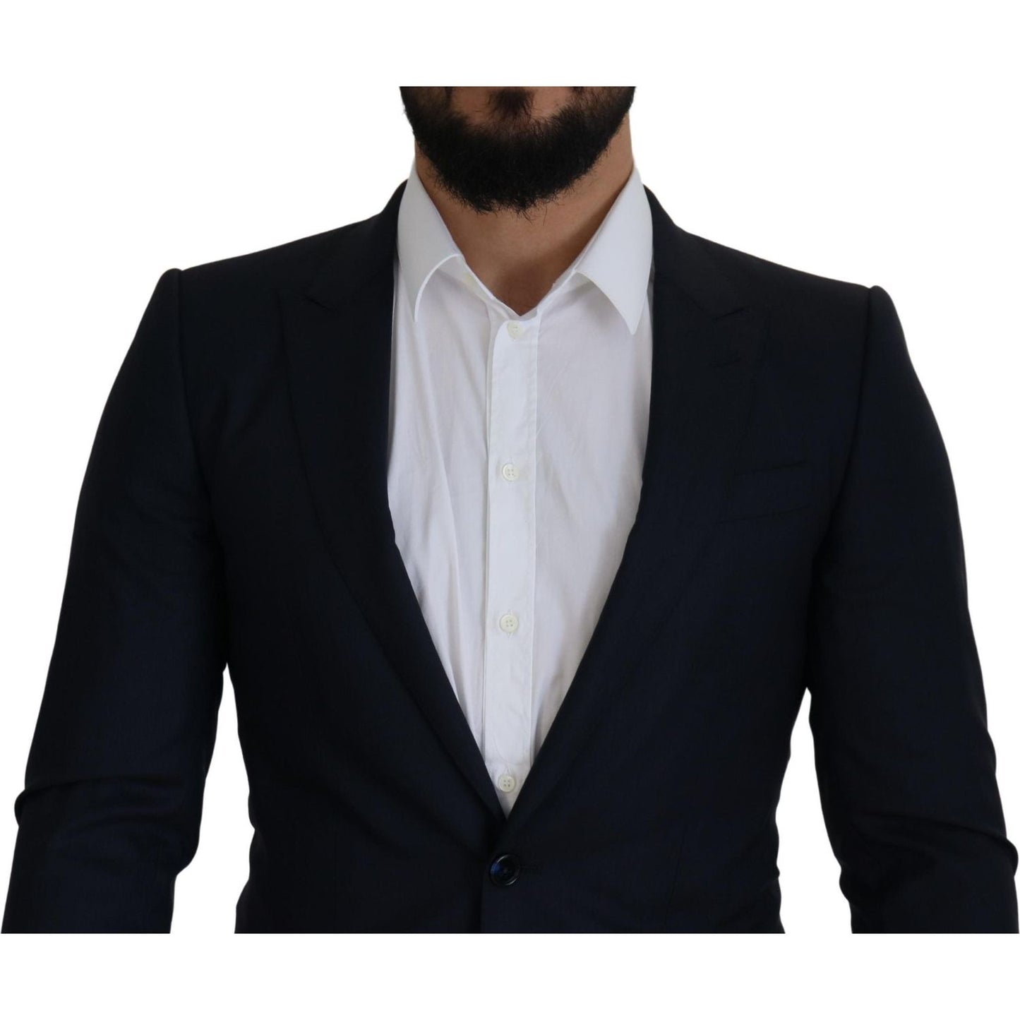Dolce & Gabbana Blue Wool Single Breasted Coat Blazer 1728,67345645728,Blazers - Men - Clothing,Blazers - Suits & Blazers - Clothing,Blue,Clothing,Dolce & Gabbana,IT46 | S,Material: 96% Virgin Wool 4% Silk,Men,Men - Clothing,New with tags,Suits & Blazers