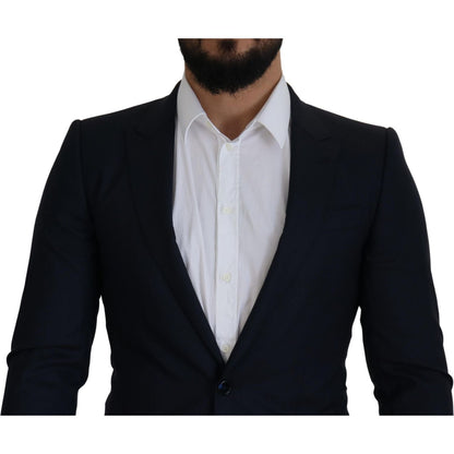Dolce & Gabbana Blue Wool Single Breasted Coat Blazer 1728,67345645728,Blazers - Men - Clothing,Blazers - Suits & Blazers - Clothing,Blue,Clothing,Dolce & Gabbana,IT46 | S,Material: 96% Virgin Wool 4% Silk,Men,Men - Clothing,New with tags,Suits & Blazers