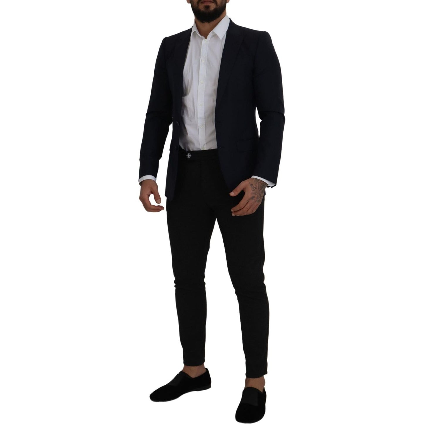 Dolce & Gabbana Blue Wool Single Breasted Coat Blazer 1728,67345645728,Blazers - Men - Clothing,Blazers - Suits & Blazers - Clothing,Blue,Clothing,Dolce & Gabbana,IT46 | S,Material: 96% Virgin Wool 4% Silk,Men,Men - Clothing,New with tags,Suits & Blazers