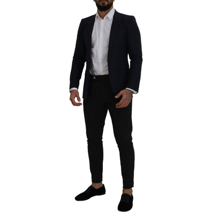Dolce & Gabbana Blue Wool Single Breasted Coat Blazer 1728,67345645728,Blazers - Men - Clothing,Blazers - Suits & Blazers - Clothing,Blue,Clothing,Dolce & Gabbana,IT46 | S,Material: 96% Virgin Wool 4% Silk,Men,Men - Clothing,New with tags,Suits & Blazers