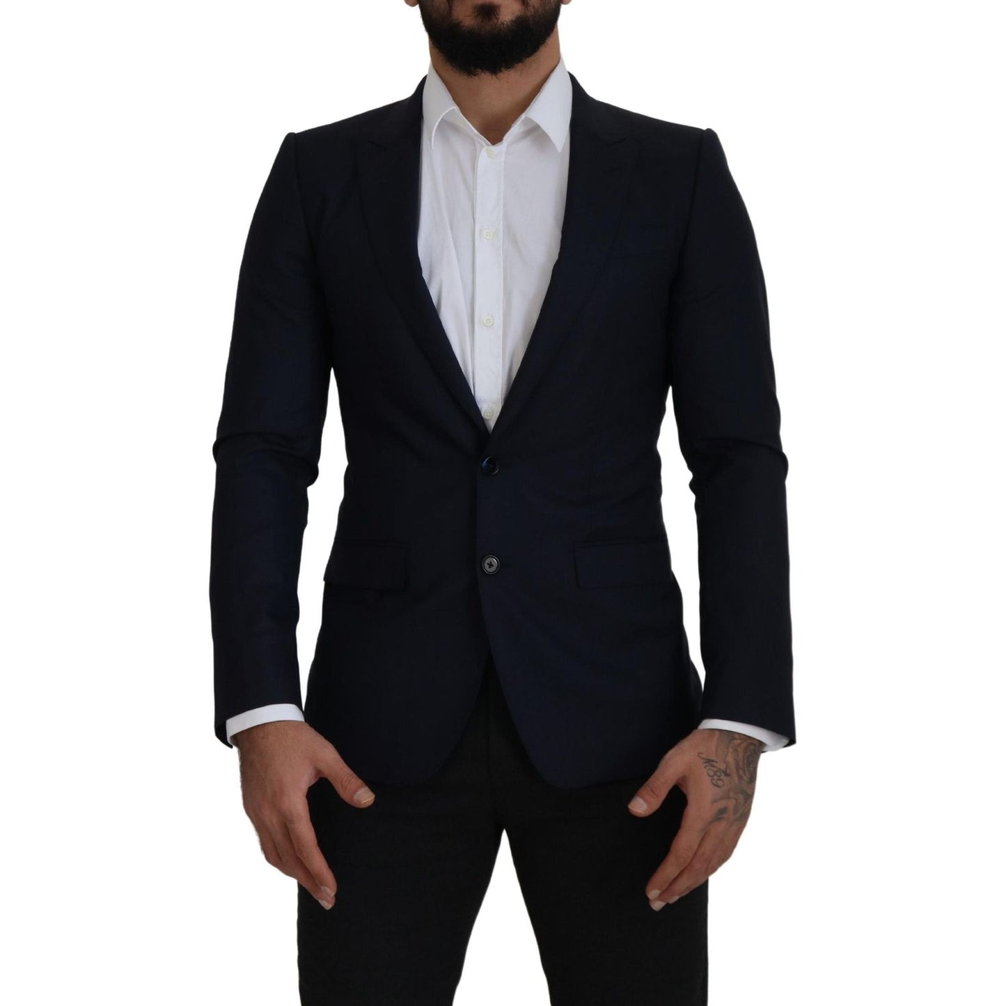 Dolce & Gabbana Blue Wool Single Breasted Coat Blazer 1728,67345645728,Blazers - Men - Clothing,Blazers - Suits & Blazers - Clothing,Blue,Clothing,Dolce & Gabbana,IT46 | S,Material: 96% Virgin Wool 4% Silk,Men,Men - Clothing,New with tags,Suits & Blazers