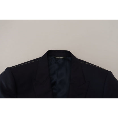 Dolce & Gabbana Blue Wool Single Breasted Coat Blazer 1728,67345645728,Blazers - Men - Clothing,Blazers - Suits & Blazers - Clothing,Blue,Clothing,Dolce & Gabbana,IT46 | S,Material: 96% Virgin Wool 4% Silk,Men,Men - Clothing,New with tags,Suits & Blazers