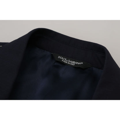 Dolce & Gabbana Blue Wool Single Breasted Coat Blazer 1728,67345645728,Blazers - Men - Clothing,Blazers - Suits & Blazers - Clothing,Blue,Clothing,Dolce & Gabbana,IT46 | S,Material: 96% Virgin Wool 4% Silk,Men,Men - Clothing,New with tags,Suits & Blazers